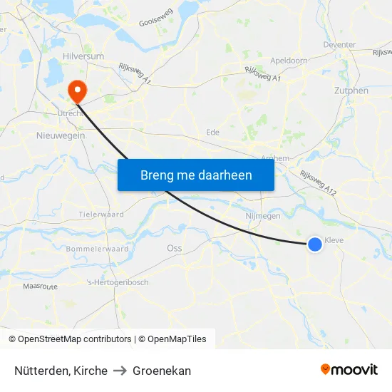 Nütterden, Kirche to Groenekan map