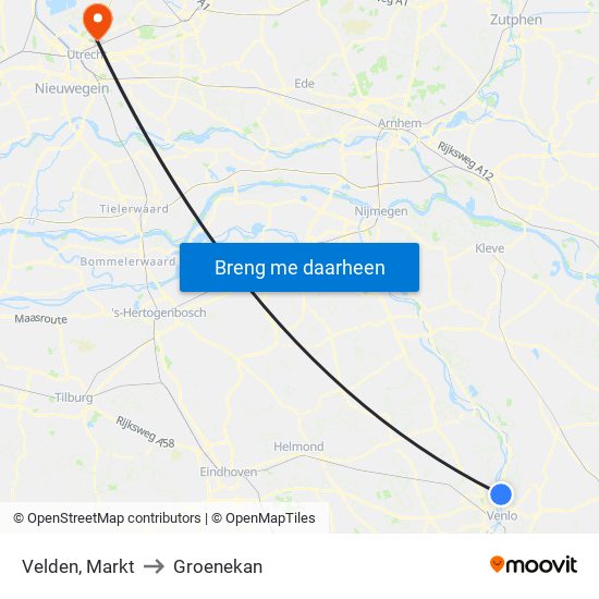 Velden, Markt to Groenekan map