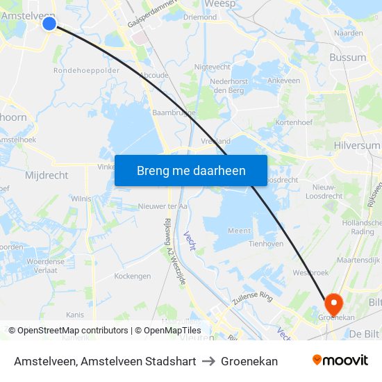 Amstelveen, Amstelveen Stadshart to Groenekan map