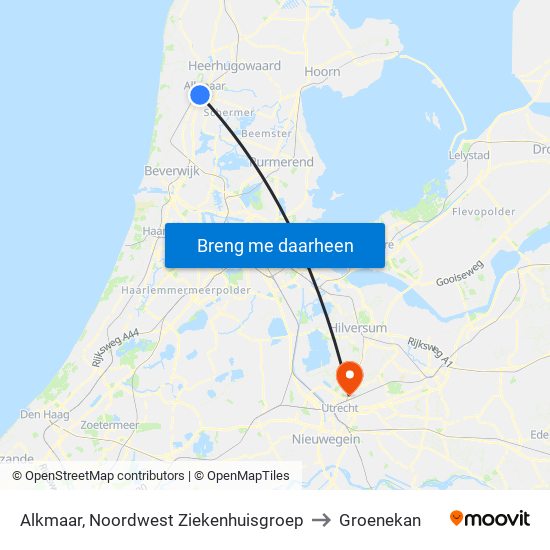 Alkmaar, Noordwest Ziekenhuisgroep to Groenekan map