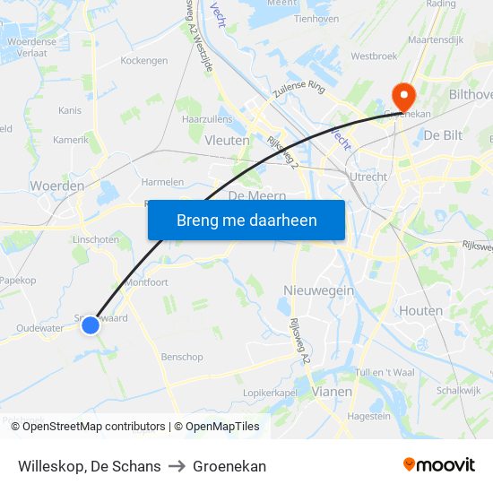 Willeskop, De Schans to Groenekan map