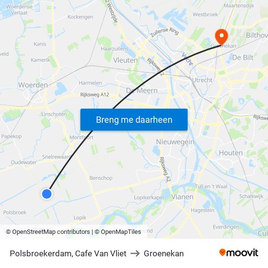 Polsbroekerdam, Cafe Van Vliet to Groenekan map