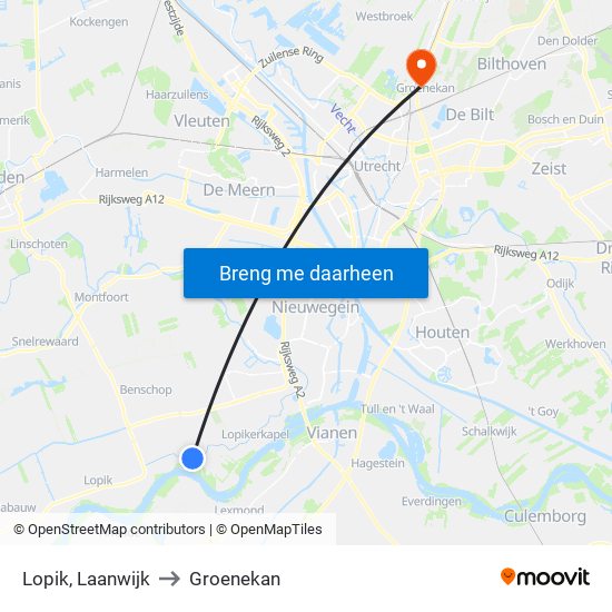 Lopik, Laanwijk to Groenekan map
