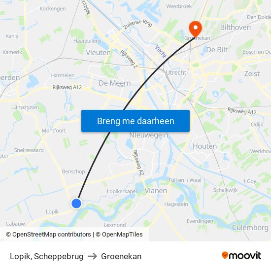 Lopik, Scheppebrug to Groenekan map