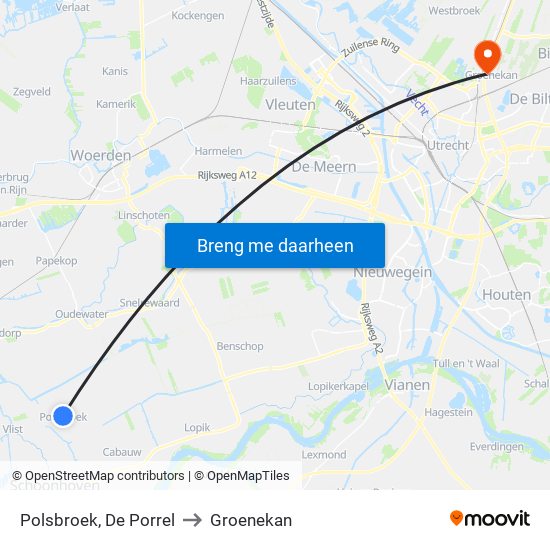 Polsbroek, De Porrel to Groenekan map
