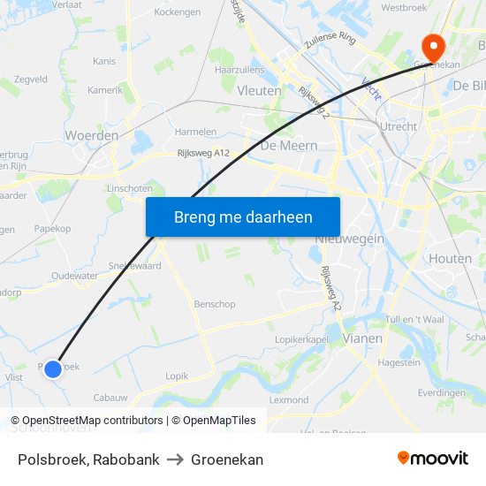 Polsbroek, Rabobank to Groenekan map