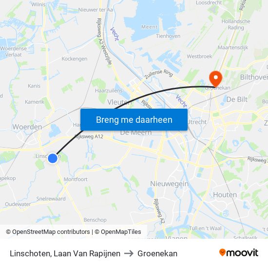 Linschoten, Laan Van Rapijnen to Groenekan map