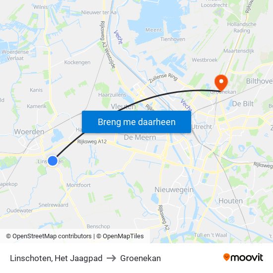 Linschoten, Het Jaagpad to Groenekan map