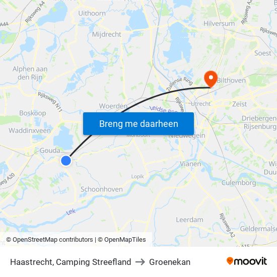 Haastrecht, Camping Streefland to Groenekan map