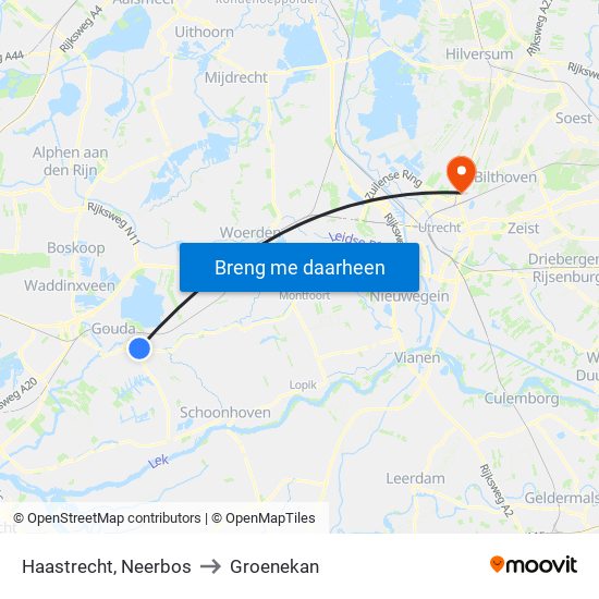 Haastrecht, Neerbos to Groenekan map