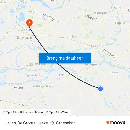 Heijen, De Groote Heeze to Groenekan map