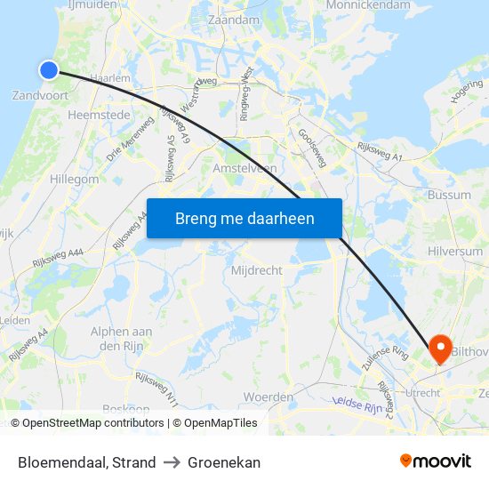 Bloemendaal, Strand to Groenekan map