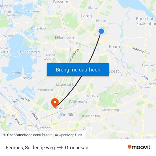 Eemnes, Seldenrijkweg to Groenekan map
