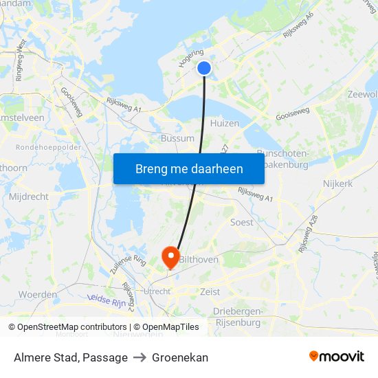 Almere Stad, Passage to Groenekan map