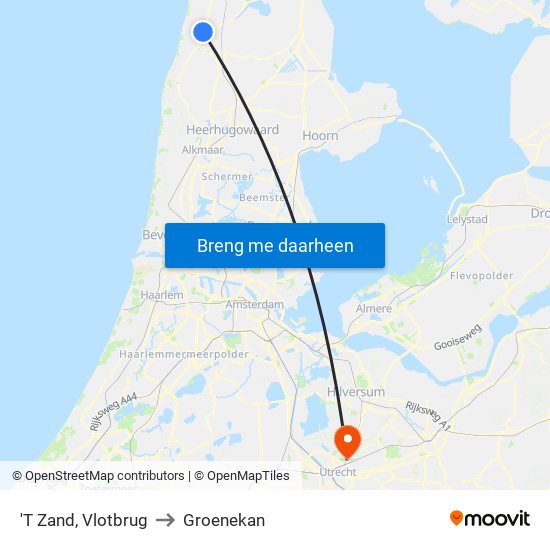 'T Zand, Vlotbrug to Groenekan map