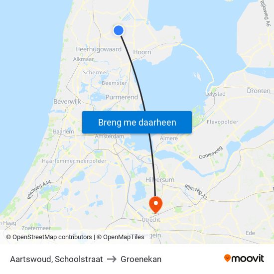 Aartswoud, Schoolstraat to Groenekan map