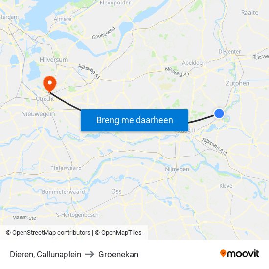 Dieren, Callunaplein to Groenekan map
