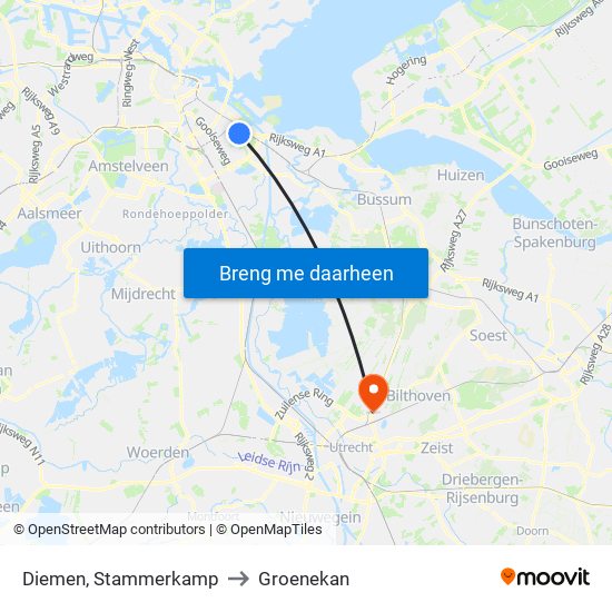 Diemen, Stammerkamp to Groenekan map