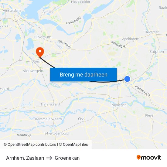 Arnhem, Zaslaan to Groenekan map