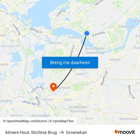 Almere Hout, Stichtse Brug to Groenekan map