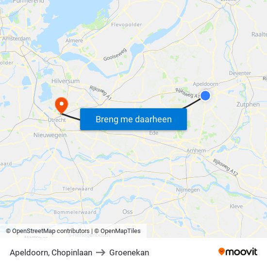 Apeldoorn, Chopinlaan to Groenekan map
