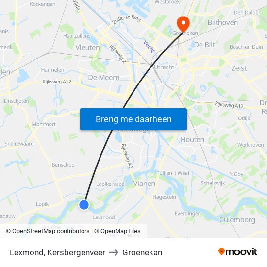 Lexmond, Kersbergenveer to Groenekan map