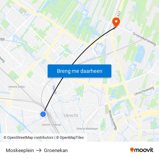 Moskeeplein to Groenekan map