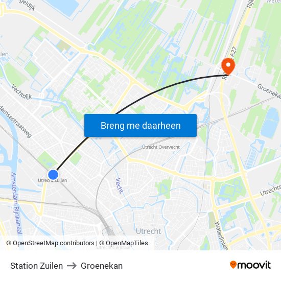 Station Zuilen to Groenekan map