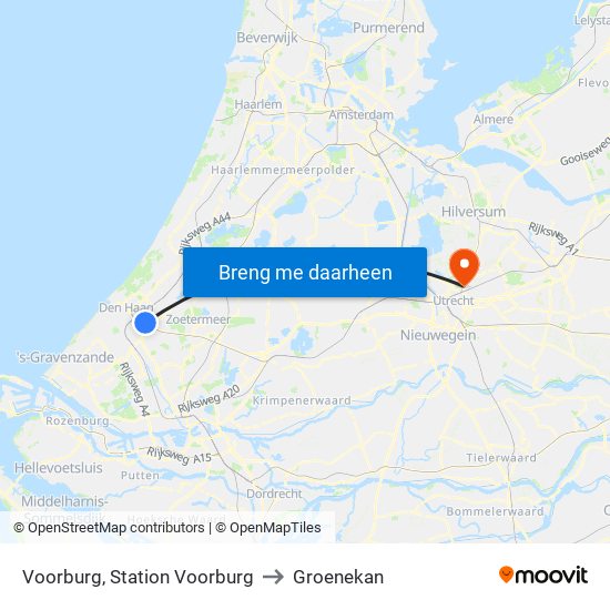 Voorburg, Station Voorburg to Groenekan map