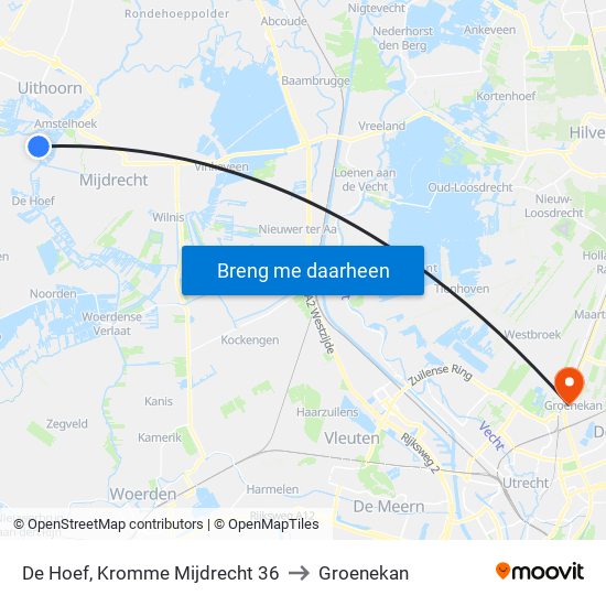 De Hoef, Kromme Mijdrecht 36 to Groenekan map