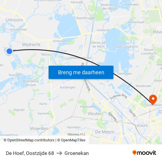 De Hoef, Oostzijde 68 to Groenekan map