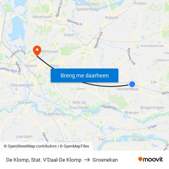 De Klomp, Stat. V'Daal-De Klomp to Groenekan map