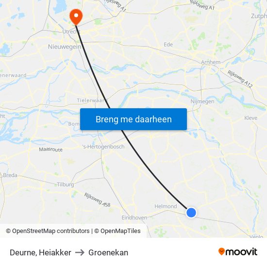 Deurne, Heiakker to Groenekan map