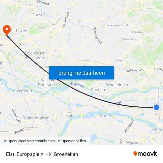Elst, Europaplein to Groenekan map