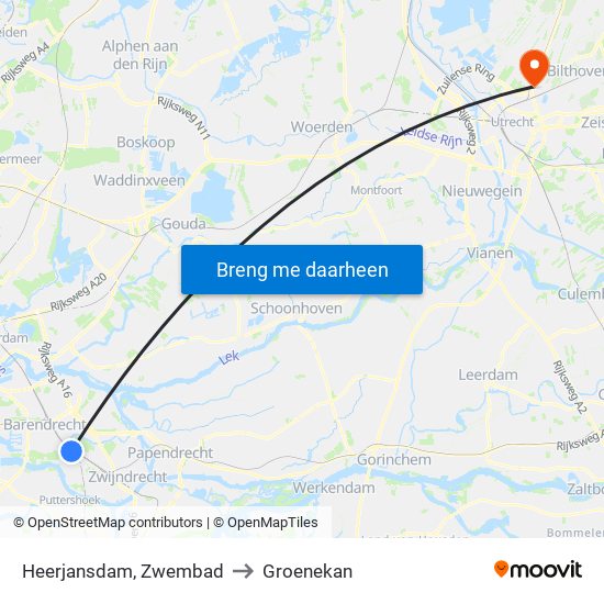 Heerjansdam, Zwembad to Groenekan map