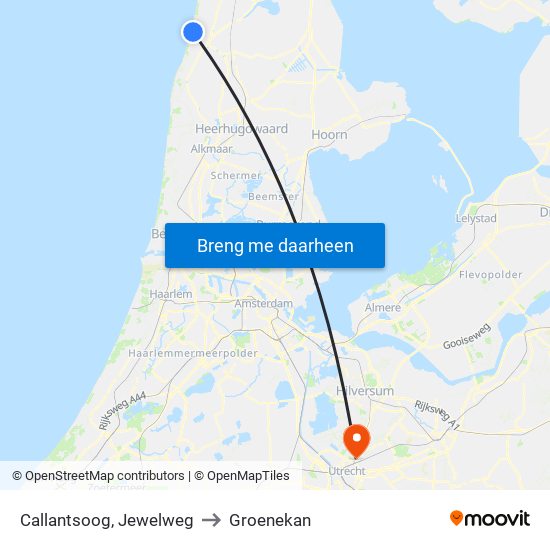 Callantsoog, Jewelweg to Groenekan map