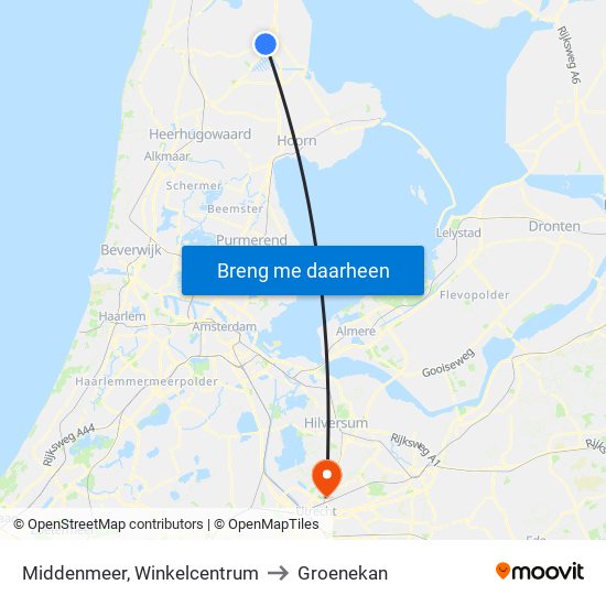 Middenmeer, Winkelcentrum to Groenekan map