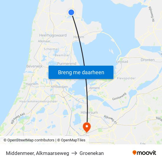 Middenmeer, Alkmaarseweg to Groenekan map