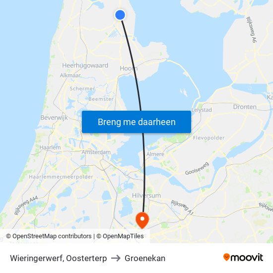 Wieringerwerf, Oosterterp to Groenekan map