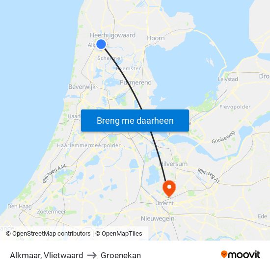 Alkmaar, Vlietwaard to Groenekan map