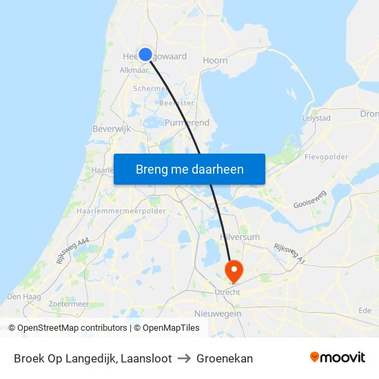 Broek Op Langedijk, Laansloot to Groenekan map