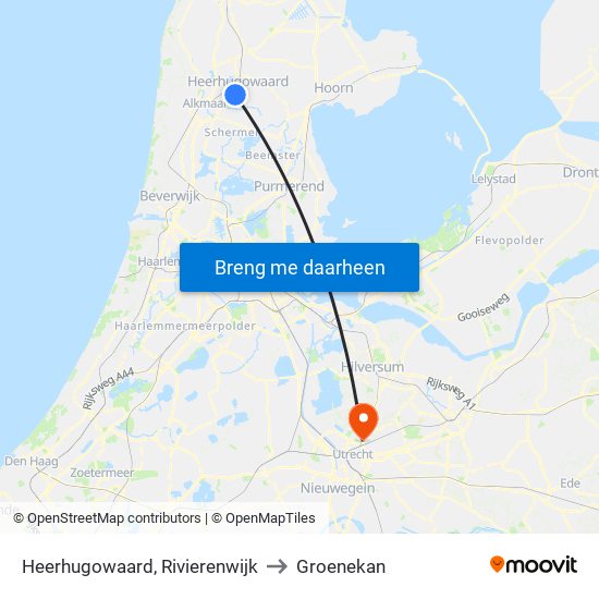 Heerhugowaard, Rivierenwijk to Groenekan map