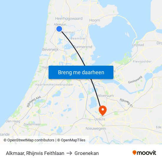 Alkmaar, Rhijnvis Feithlaan to Groenekan map