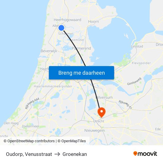 Oudorp, Venusstraat to Groenekan map