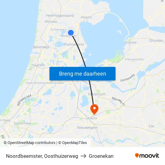 Noordbeemster, Oosthuizerweg to Groenekan map