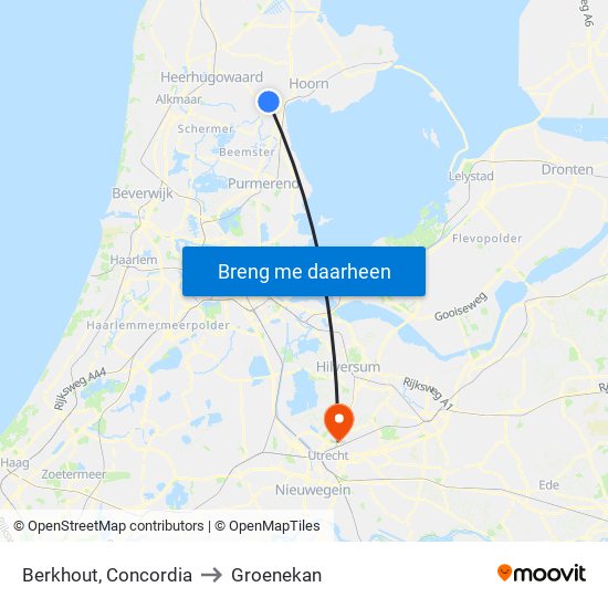 Berkhout, Concordia to Groenekan map