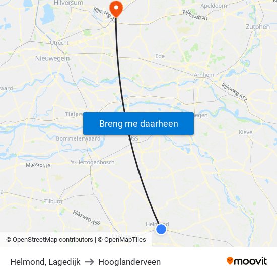 Helmond, Lagedijk to Hooglanderveen map