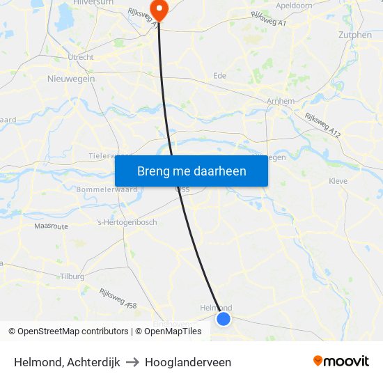 Helmond, Achterdijk to Hooglanderveen map