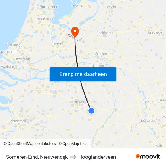 Someren-Eind, Nieuwendijk to Hooglanderveen map