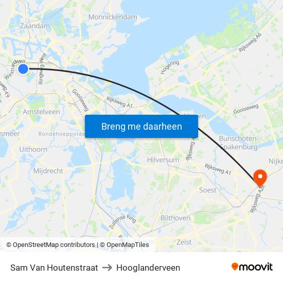 Sam Van Houtenstraat to Hooglanderveen map